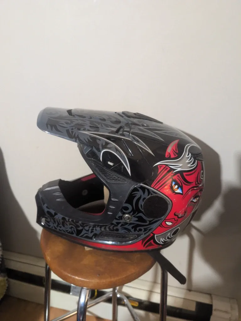 Black & Red Motocross Helmet