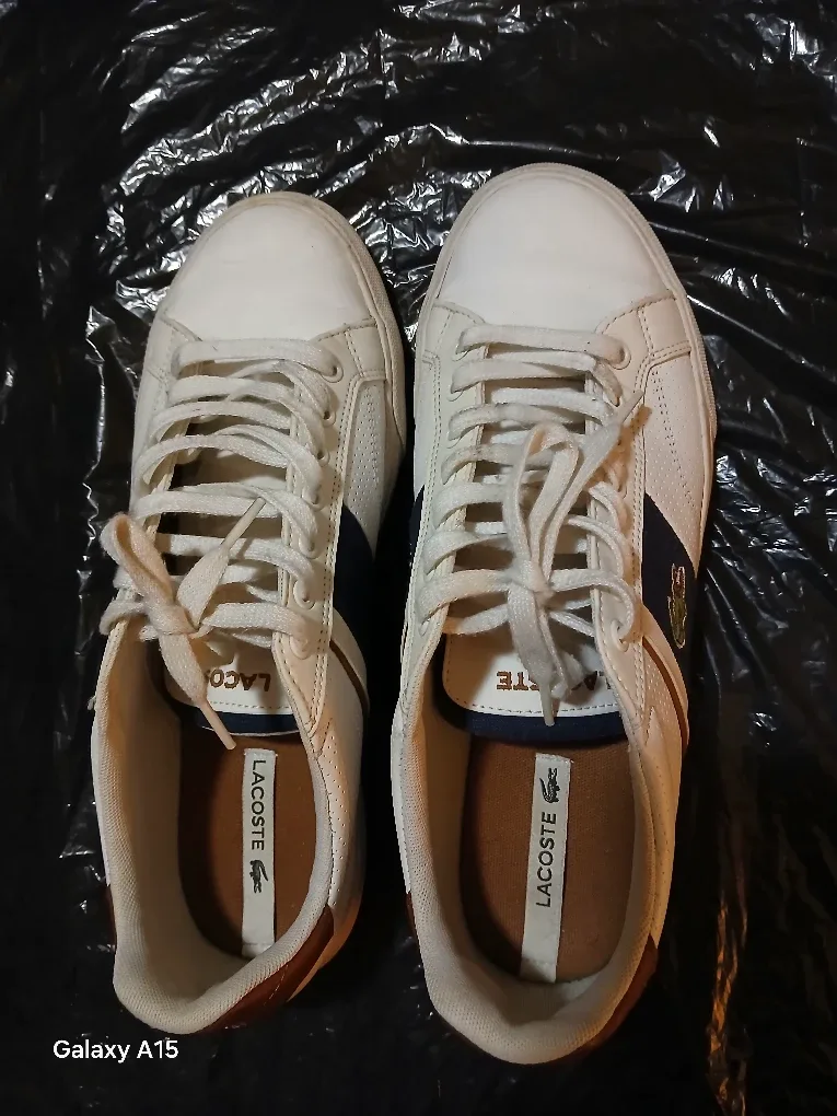 Lacoste White Leather Sneakers - Size 9