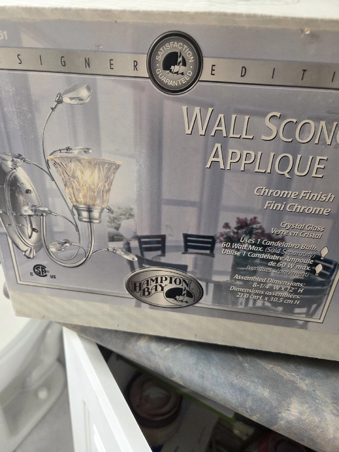 Hampton Bay Wall Sconce Applique - Chrome Finish