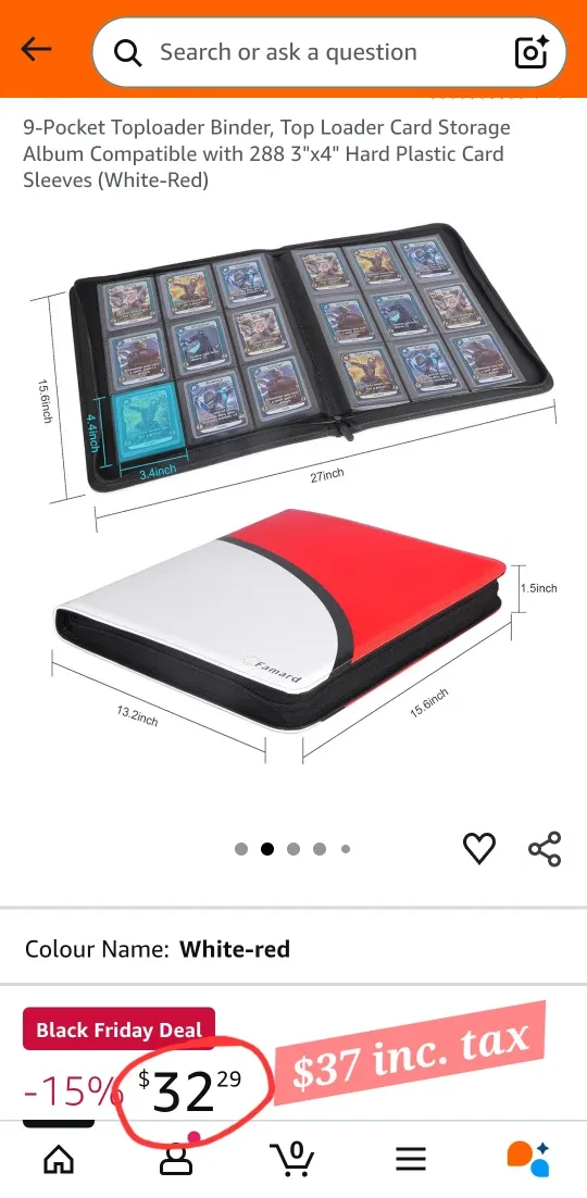 Trading Card Binder 9-Pocket 288 slots *new image indicator(5)