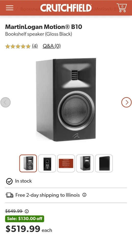 MartinLogan Motion® B10 Bookshelf speaker (Gloss Black) - photo 5