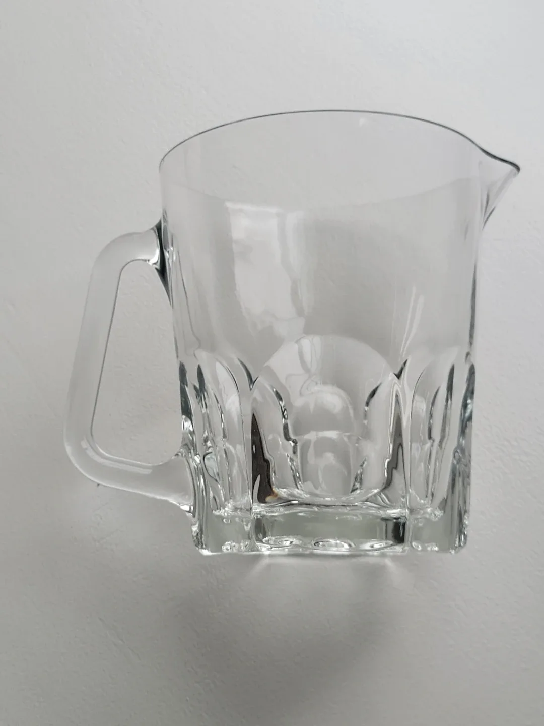 Vintage Mid Century Glass Water Pitcher. Vase. 5-1/4" × 6.5" image indicator(5)