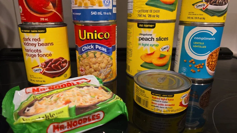 Assorted Canned Goods - Soups, Beans, Tuna, Peaches image indicator(3)