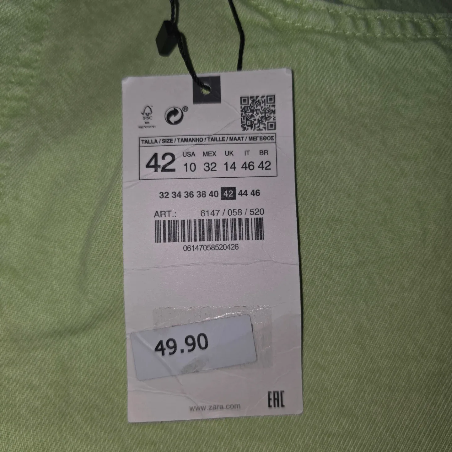 Zara Green Jeans - Size USA 10 image indicator(2)