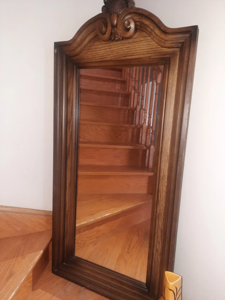 Vintage Wood Framed Mirror