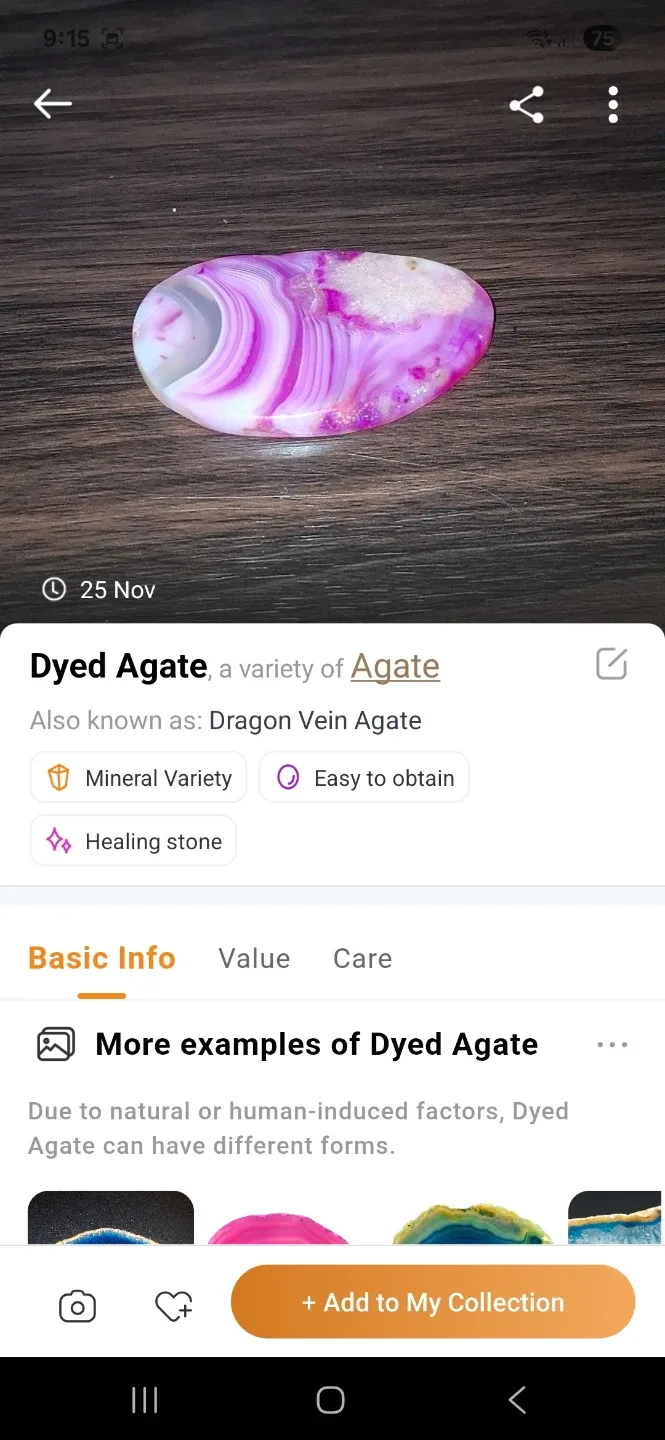 Pink Agate Stone Approx 2 Inches by 1 Inch image indicator(3)