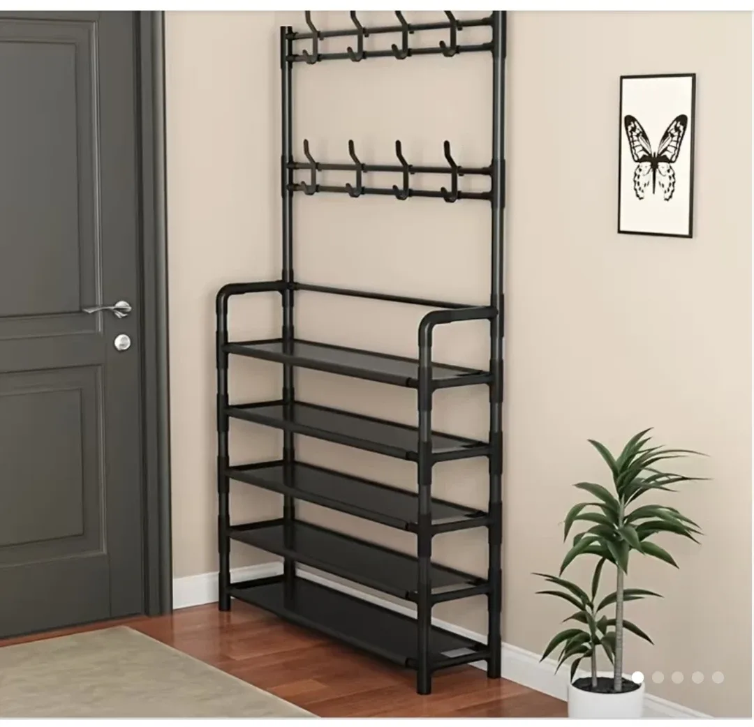 Coat Rack Shoe Organizer - Black image indicator(3)