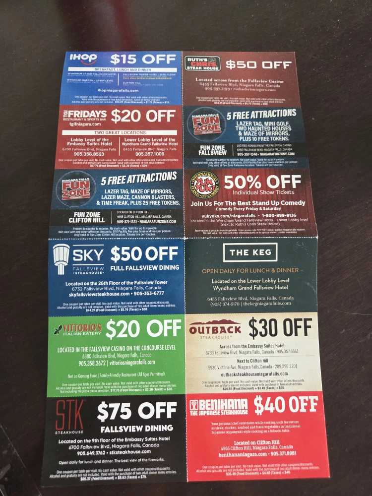 Niagara Falls Restaurant & Attraction Coupons