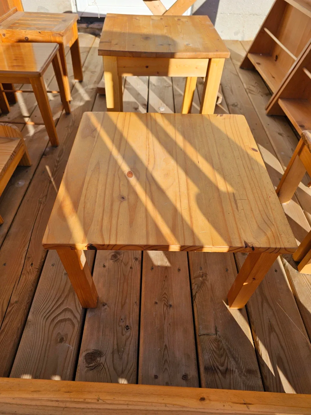 Montessori Handmade Custom Wooden Table, Chairs & Bookshelves