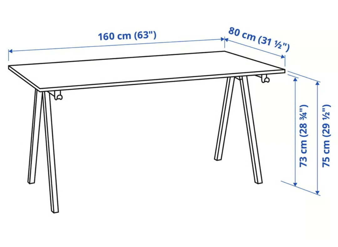 IKEA TROTTEN white desk 160x80 cm - photo 3