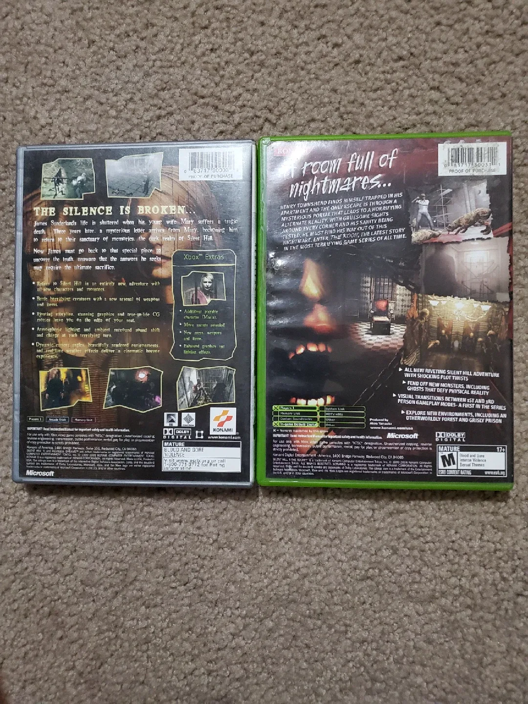 Silent Hill 2 and Silent Hill 4: The Room Xbox Complete in box image indicator(2)