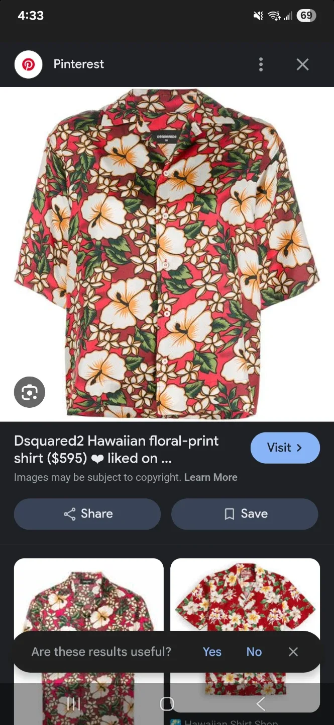 Dsquared2 Hawaiian Floral Shirt - Size 50 image indicator(4)