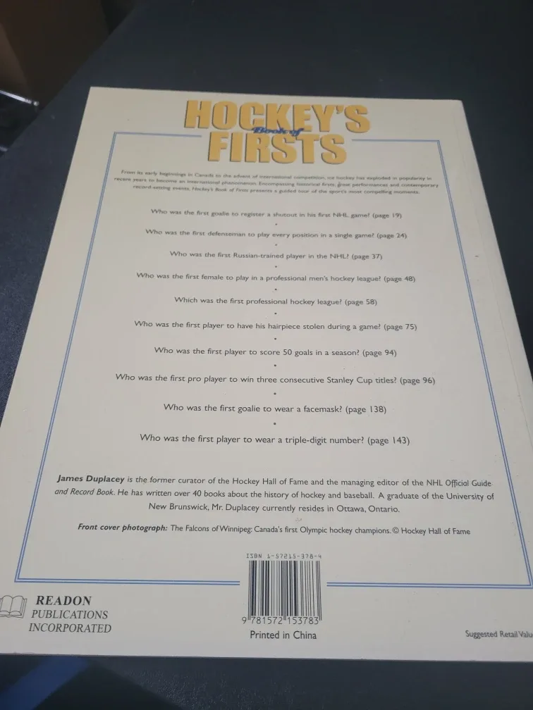 Hockey's Book of Firsts by James Duplacey image indicator(3)