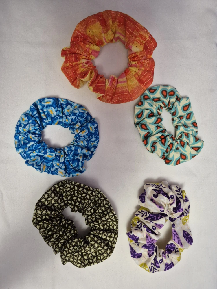 Scrunchies - Assorted Colours & Patterns, 100 % cotton - photo 4