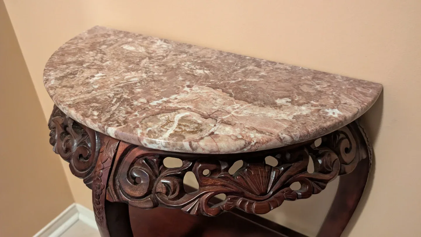 Marble Top Half Moon Entryway Table