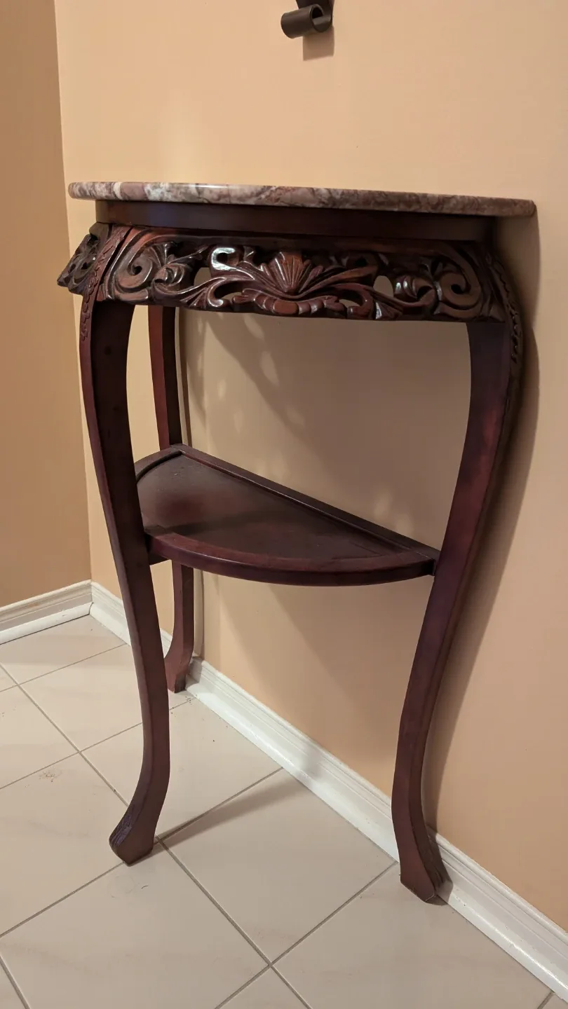 Marble Top Half Moon Entryway Table image indicator(2)