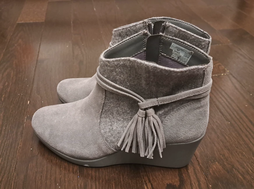 🐊 Crocs 🐊 Grey Wedge Ankle Boots - photo 3