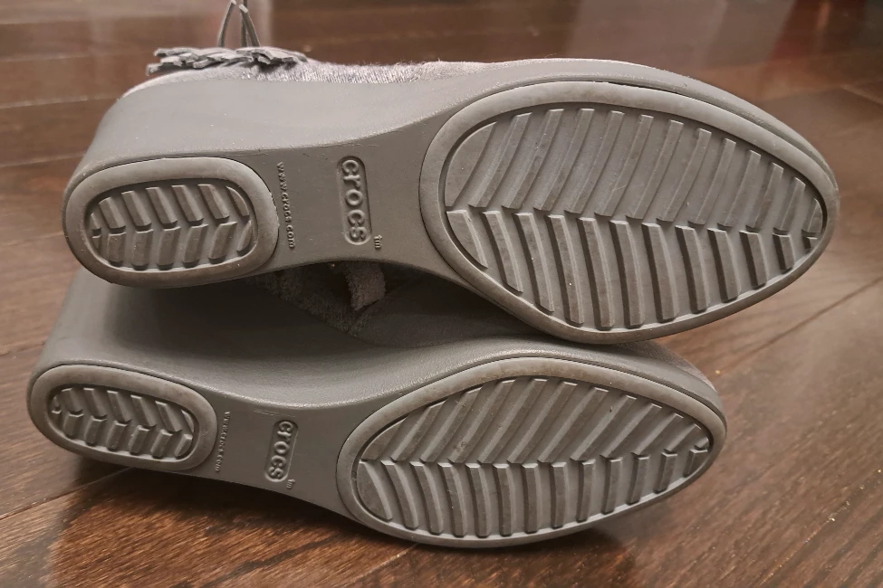 🐊 Crocs 🐊 Grey Wedge Ankle Boots - photo 4