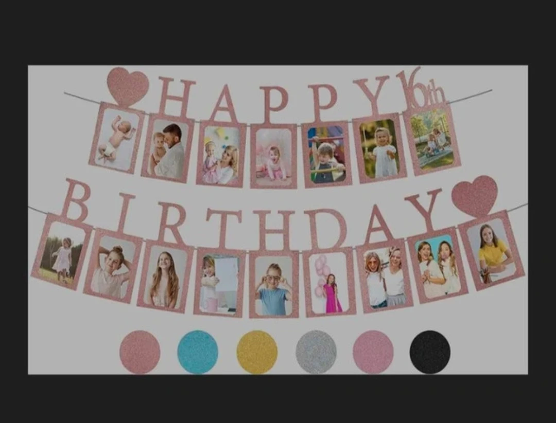 Sweet 16 Birthday Banner + Photo Sign