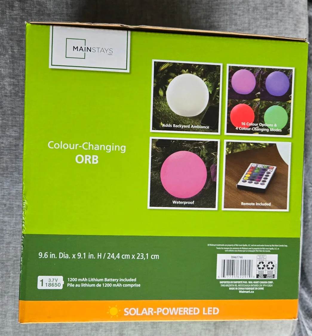 Mainstays Colour-Changing Orb - New in Box! image indicator(2)