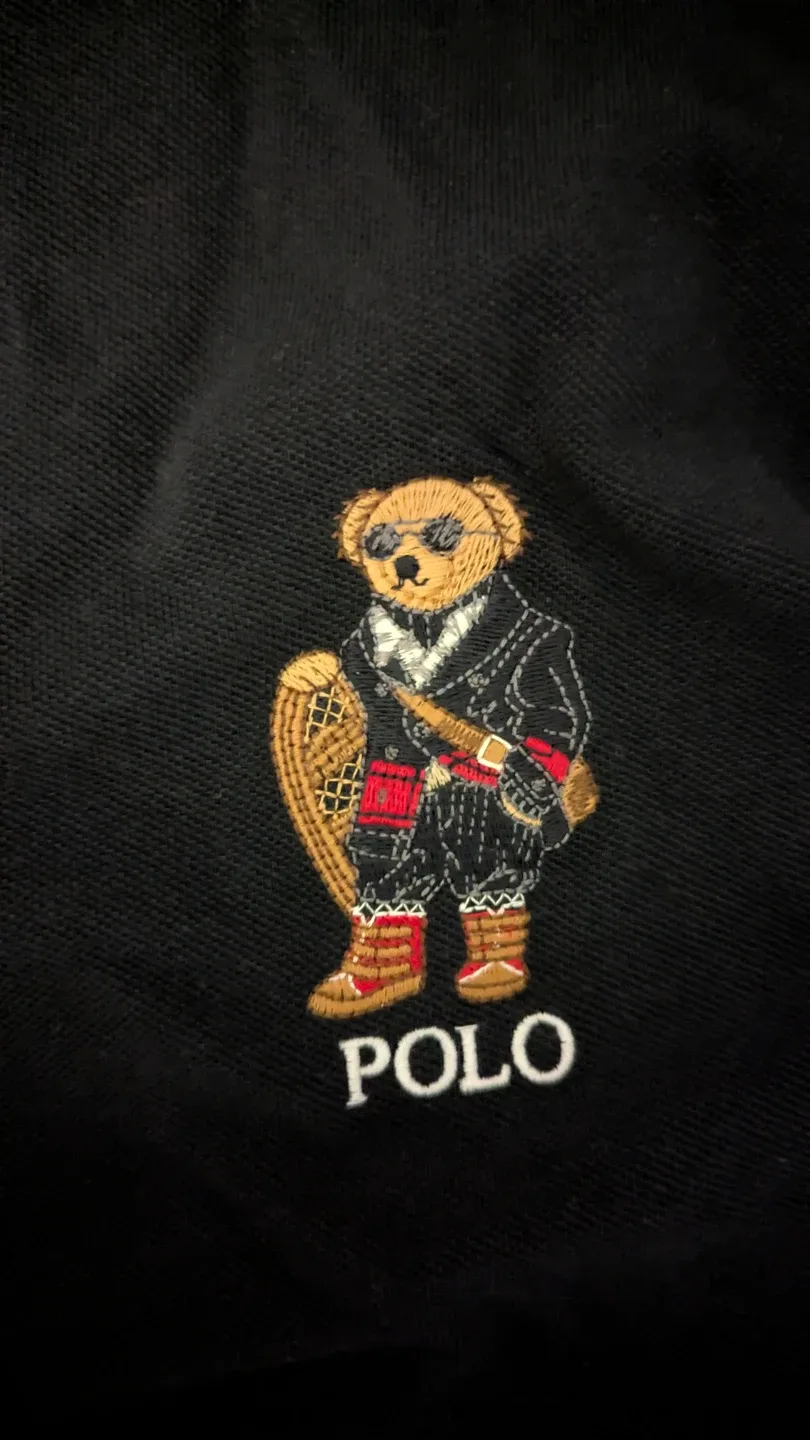 Black Polo Bear Long Sleeve Polo image indicator(2)
