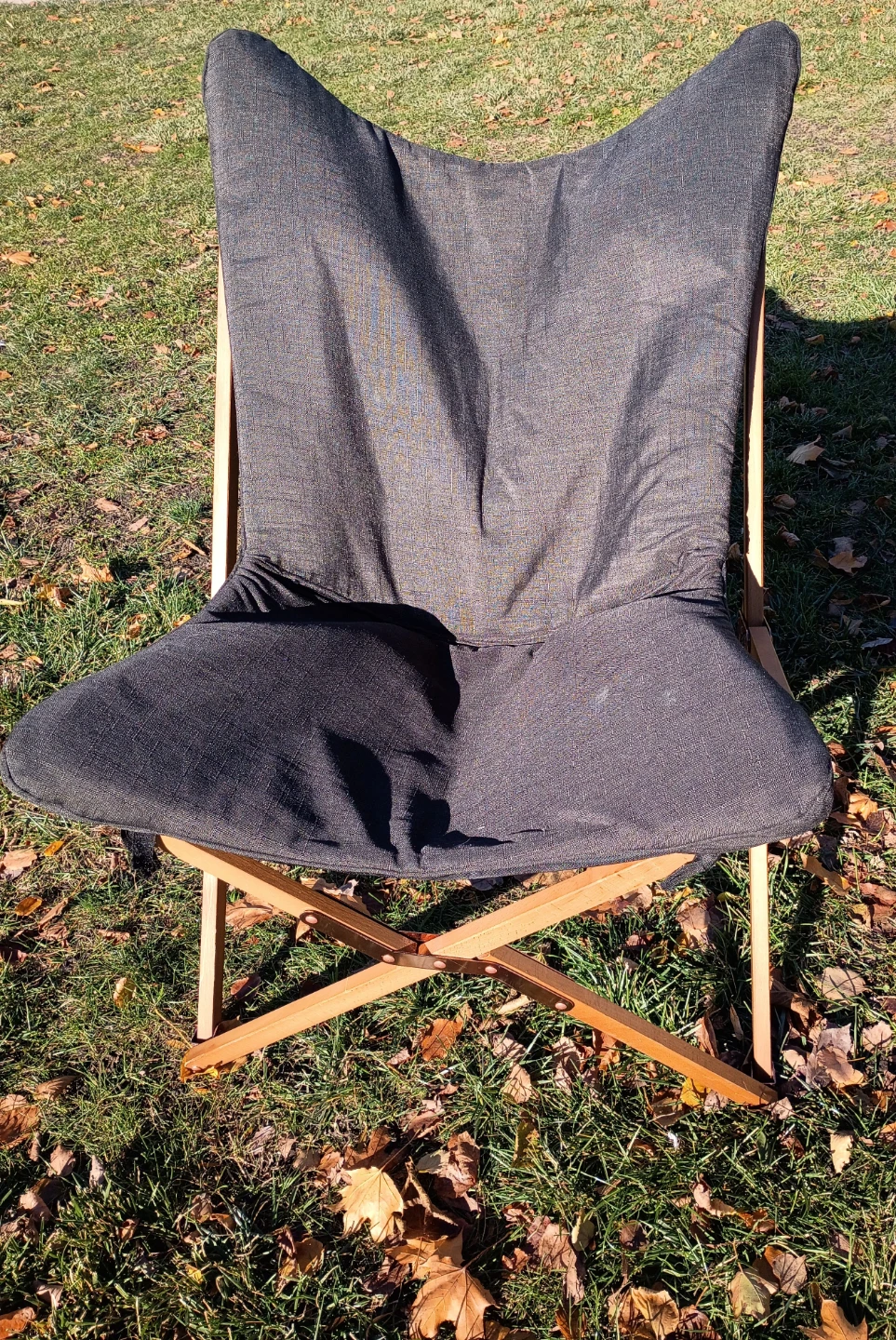 Nate Berkus Padded Butterfly Chair w wood frame - Gray - photo 3