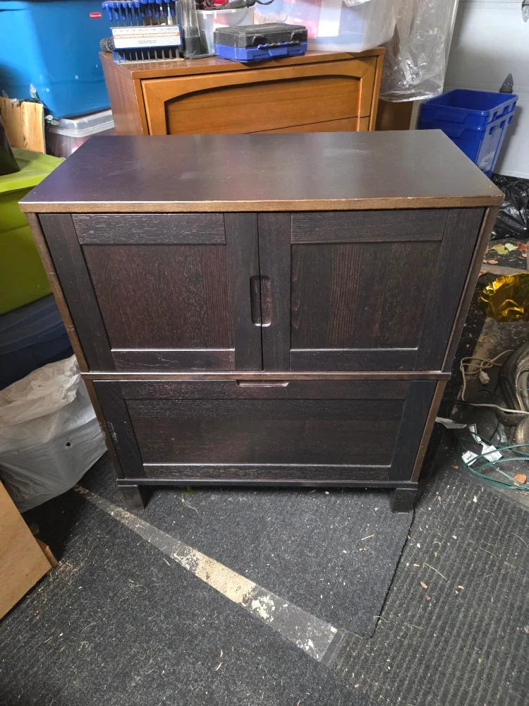 Dark Brown Wood Cabinet