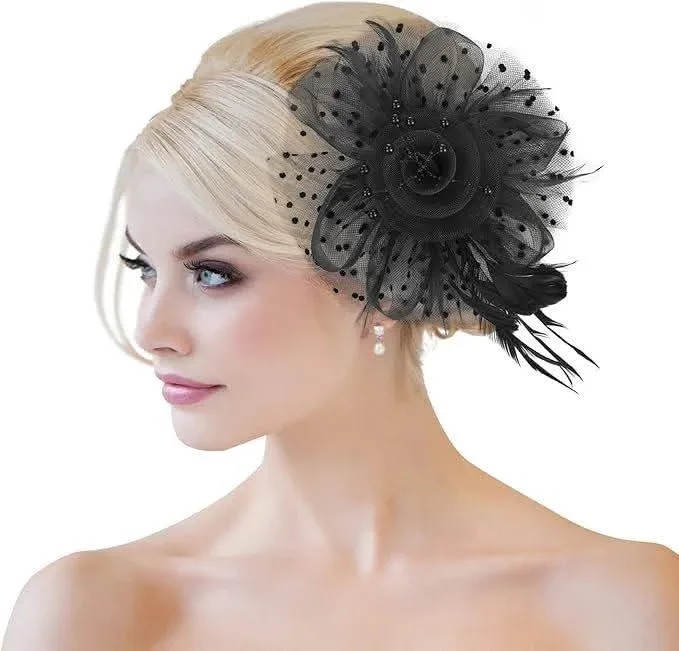 New~Fascinator Hat, Vers Wear, Hair Clip W Headband