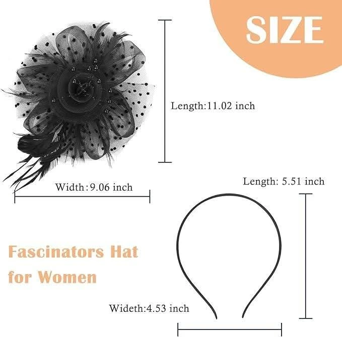 NEW~Fascinator Hat w/ Hair Clip & Headband - photo 3