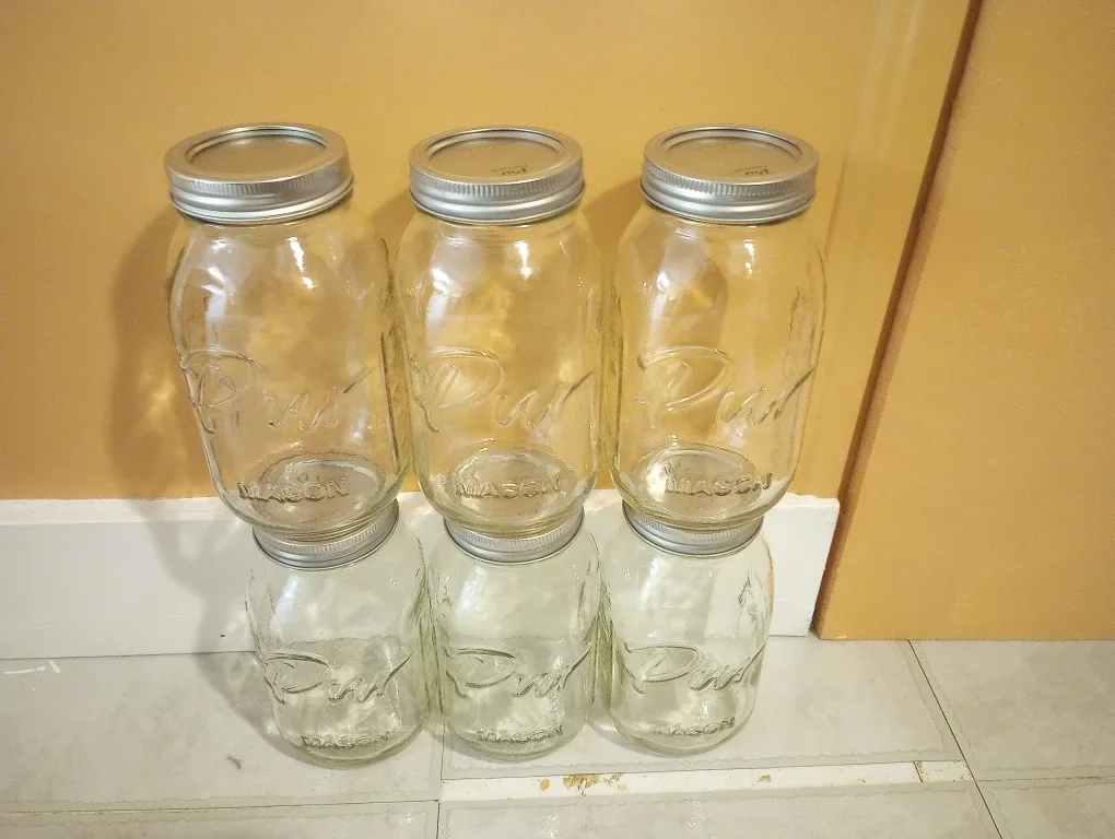 12 Clean 1.5L Mason Jars