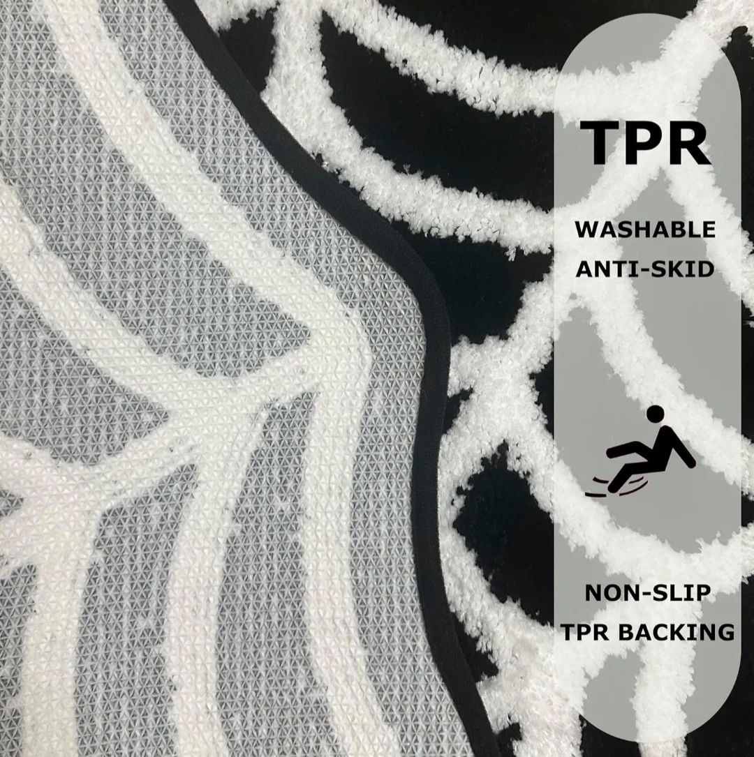 Spider Web Bath Mat - Black & White, 32 x 20 inches image indicator(4)