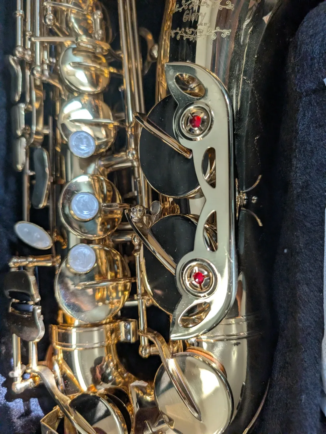 Brand New Glory Professional Gold Lacquer Alto Saxophone image indicator(2)