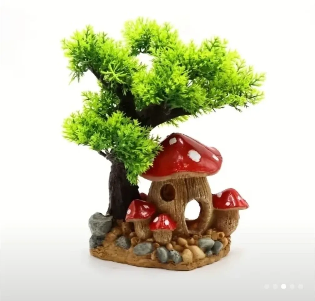 Aquarium  Mushroom House Decoration image indicator(3)