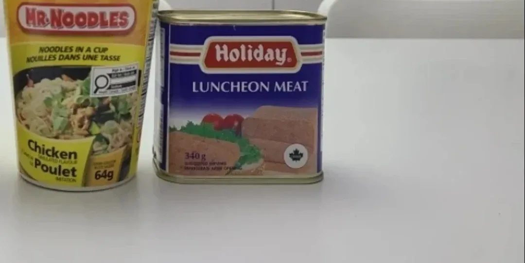 Mr. Noodles Chicken Noodle Cup & Luncheon Meat