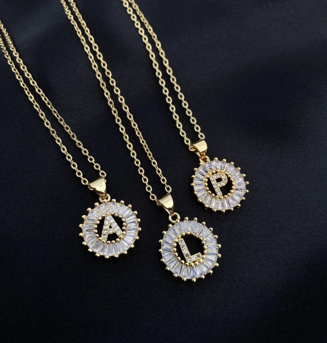 Initial Pendant Necklace - Gold