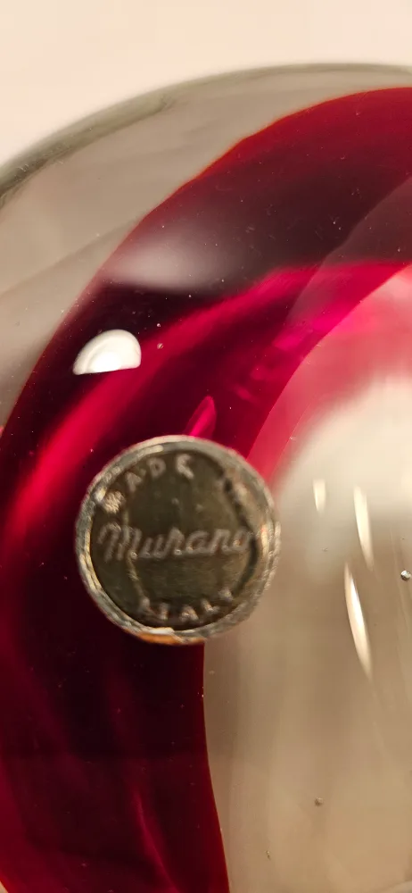 Murano Art Glass Swan Figurine - Red & White image indicator(4)