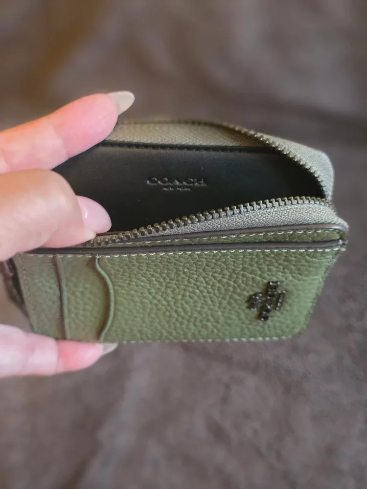 Coach Zip Card Case Wallet - Military Green image indicator(4)