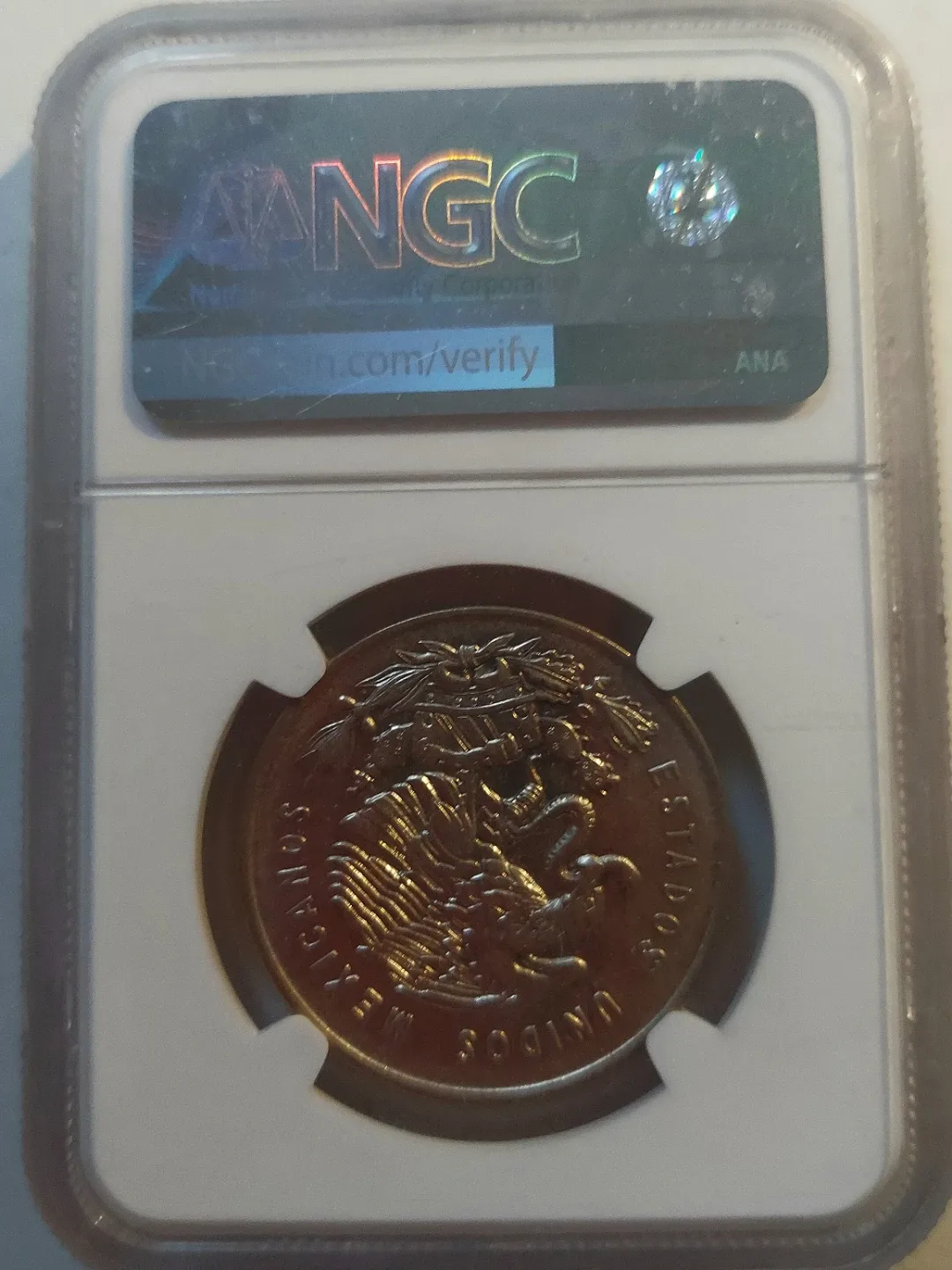 1950 Mo Mexico Peso Coin - AU 58 image indicator(4)