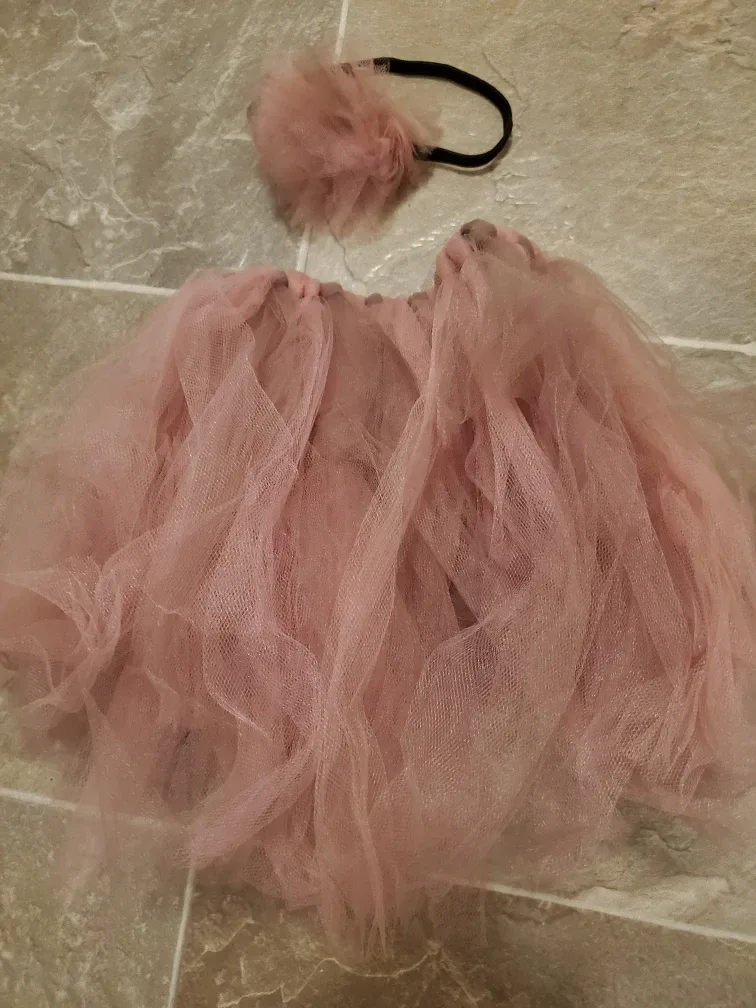 Pink & Grey Tutu Skirts with Headbands