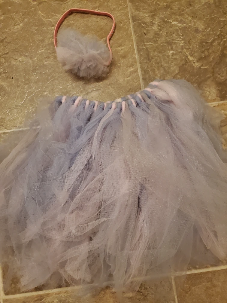 Pink & Grey Tutu Skirts with Headbands - photo 3