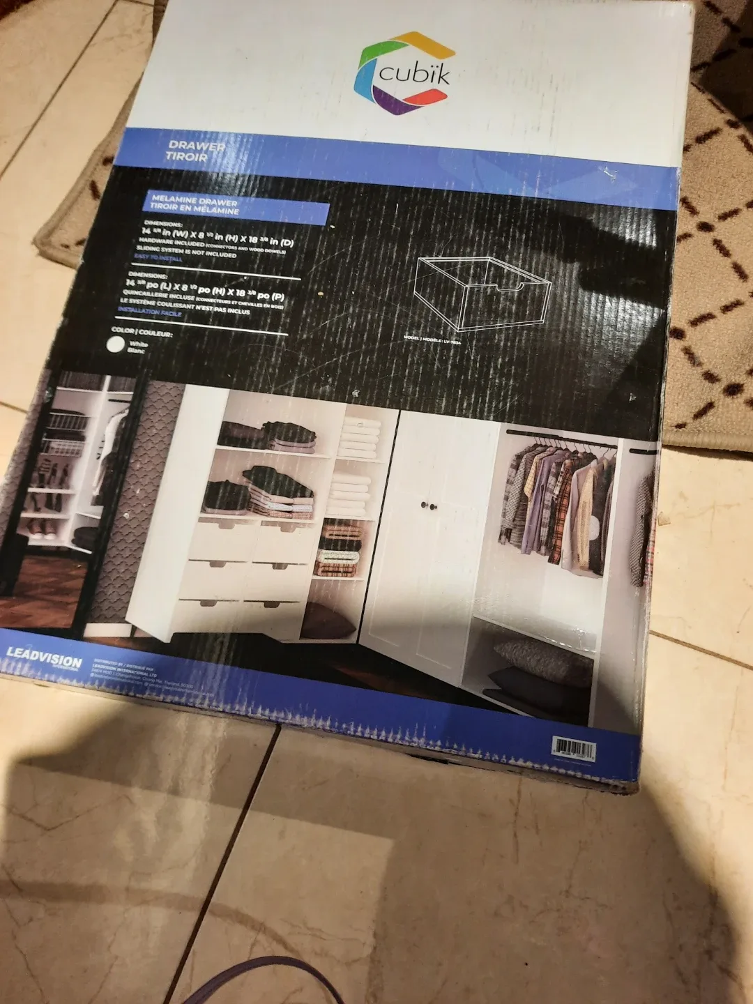 Cubik Melamine Drawer - White Brand new in box thumbnail