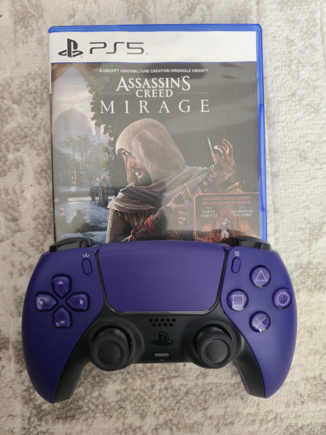 PS5 Assassin's Creed Mirage + Purple Controller