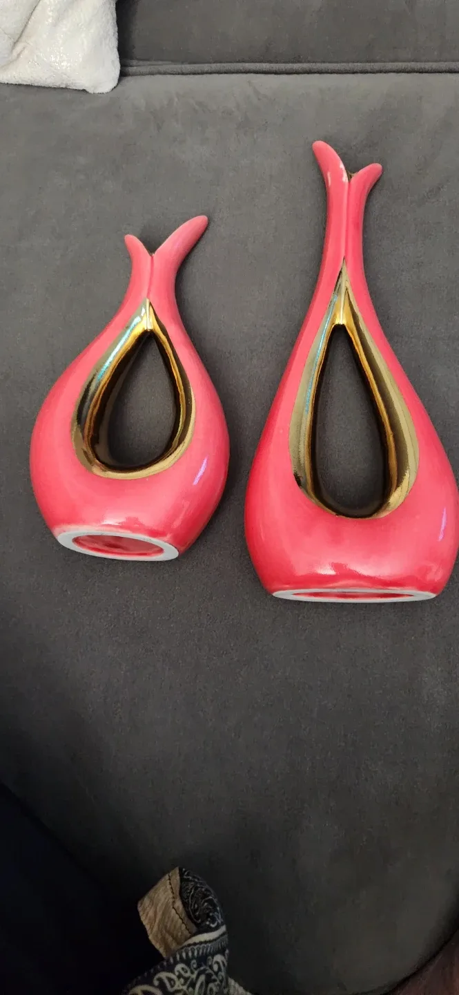 Coral & Gold Decorative Vase - 13 Inches image indicator(4)