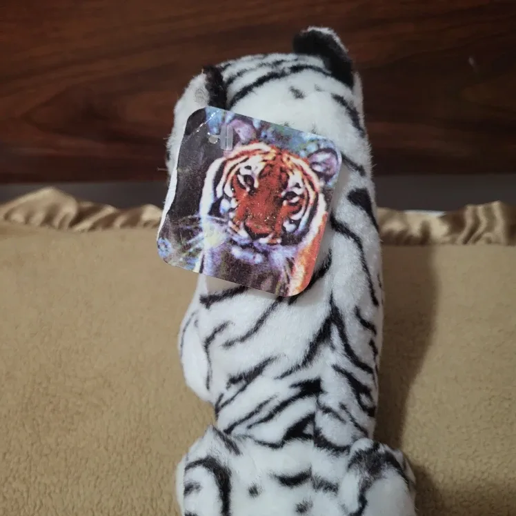 New White & Black Tiger Plush image indicator(3)