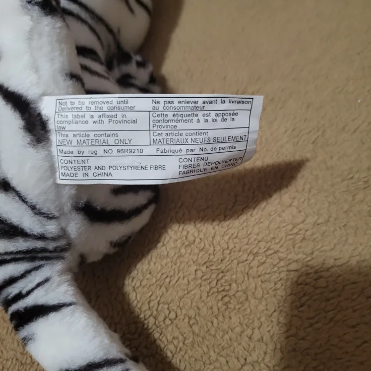 New White & Black Tiger Plush image indicator(4)