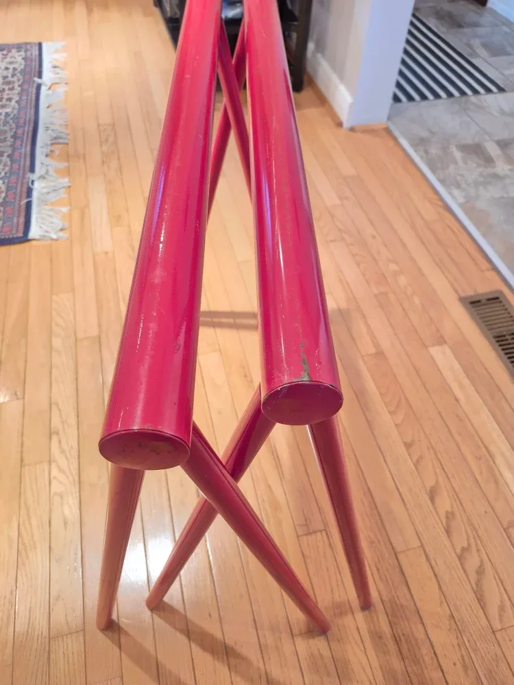 Red Metal Trestle Table legs (2) image indicator(8)