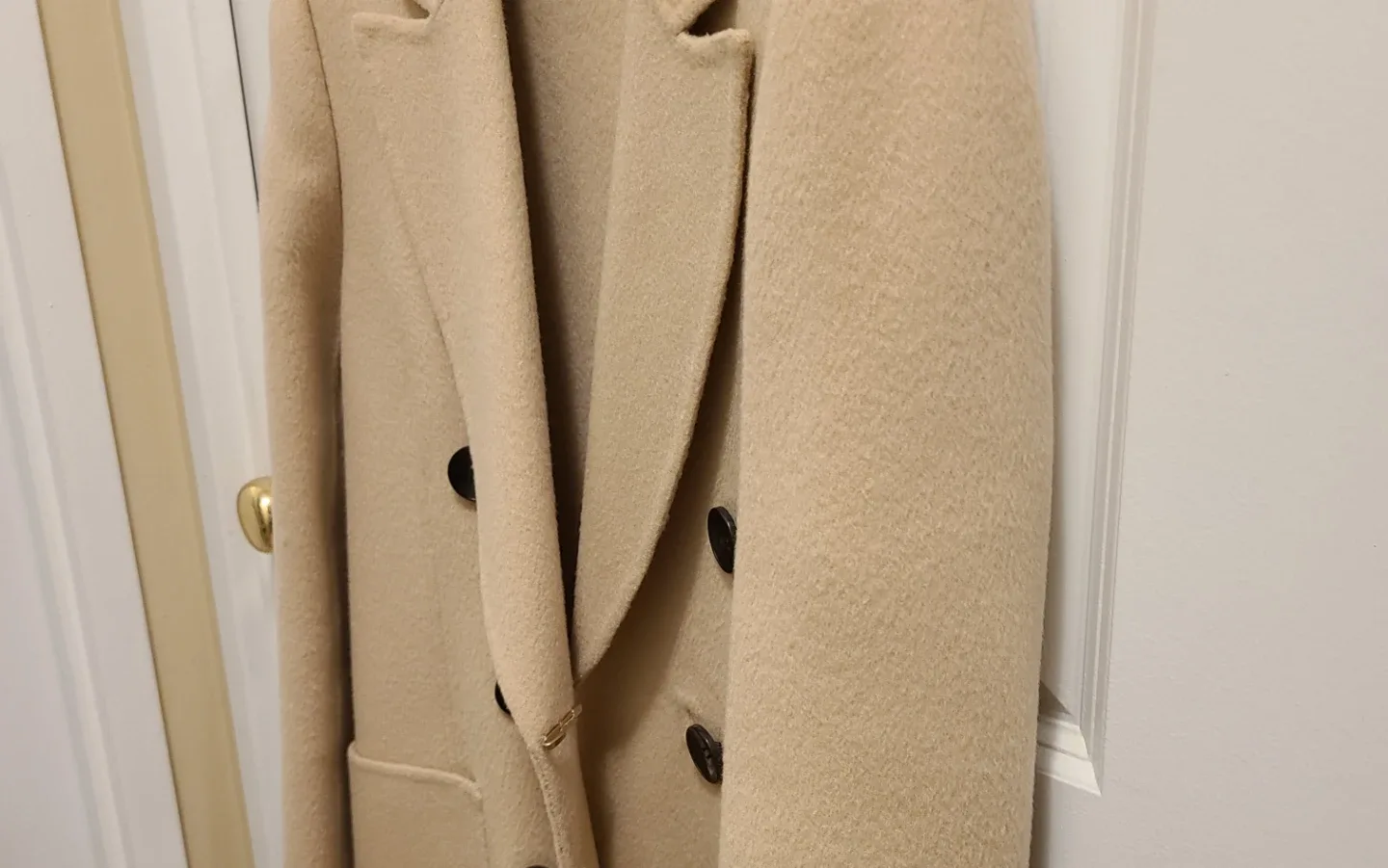 Beige Wool Blend Coat