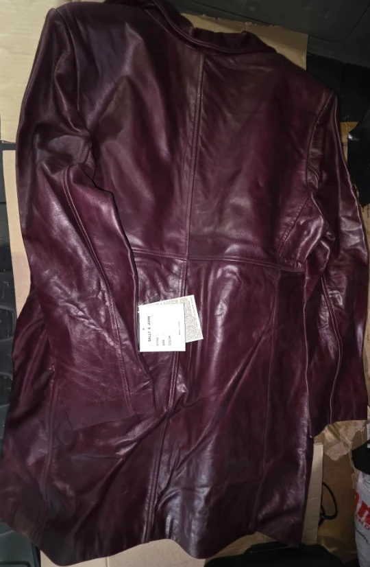 Sally & John Leather Jacket - Size 2XL - Burgundy - photo 5