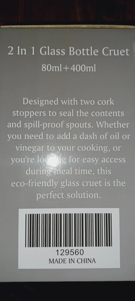 2 in 1 Glass Bottle Cruet (80ml + 400ml) - photo 2