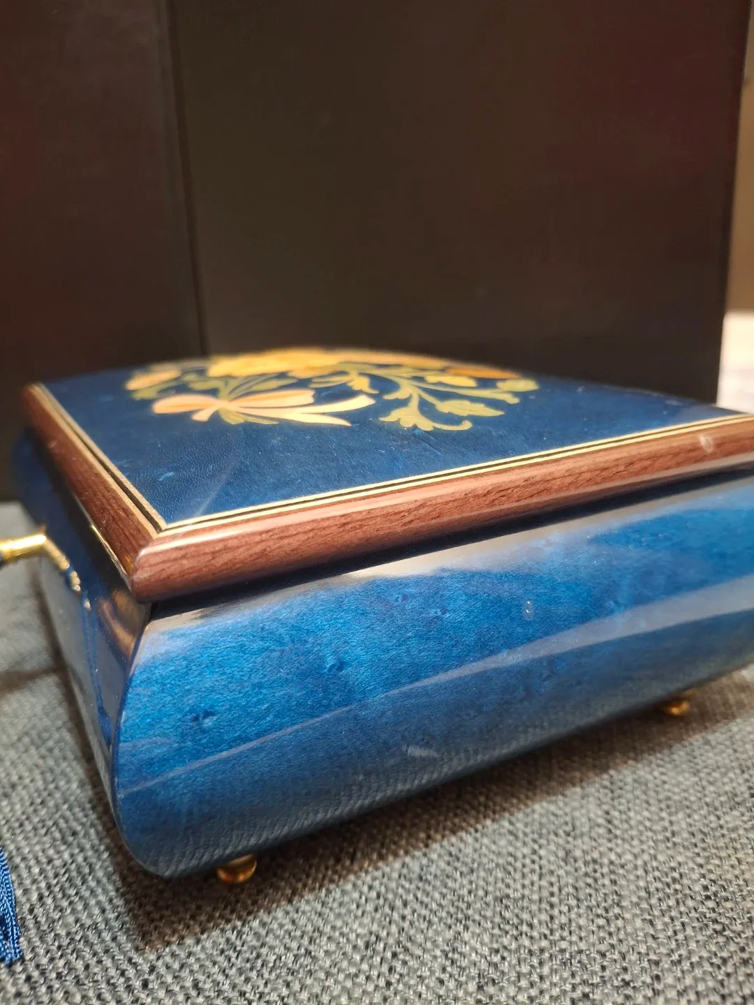 Blue Floral Italian  Wooden Box image indicator(5)